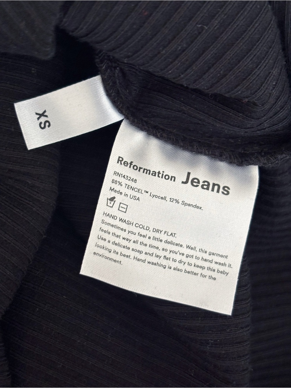 Reformation Jeans Black Ribbed Mock Neck Mini Dress XS - Picture 6 of 6
